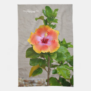 Serviette de cuisine colorée de fleur de ketmie