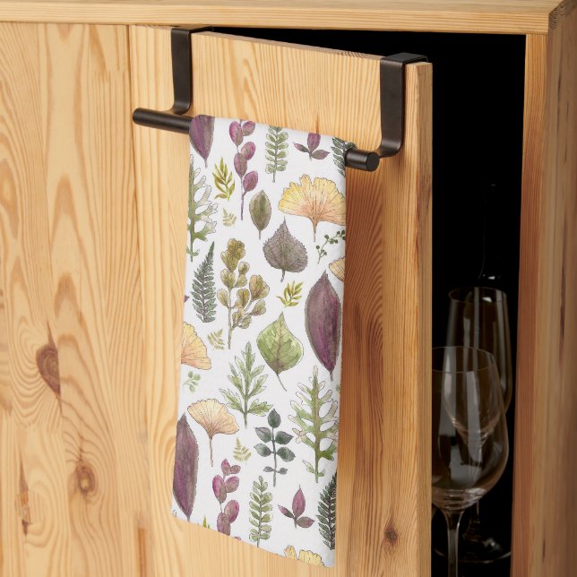 Serviette de cuisine couleur blanc cassé à motif d (Pliage en tiers)