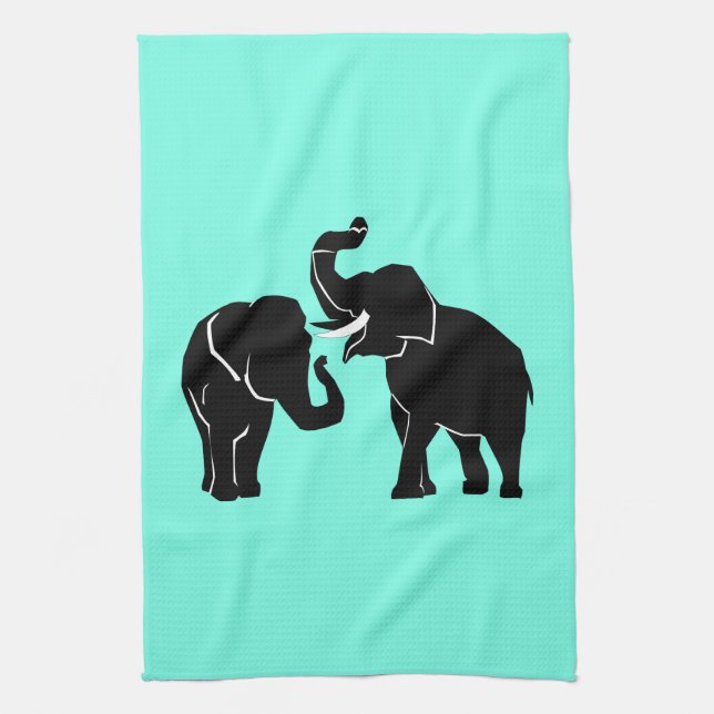 Serviette de cuisine Couple Elephant - Choisissez  (Vertical)
