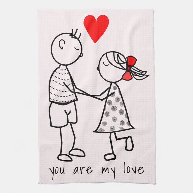 Serviette De Cuisine Couple - Vous Êtes Mon Amour  (Vertical)