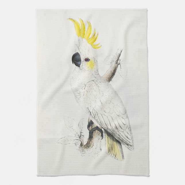 Serviette de cuisine crêtée jaune de cacatoès (Vertical)