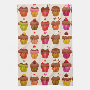 serviette de cuisine cupcakes