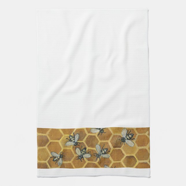 Serviette de cuisine d'abeilles de miel (Vertical)