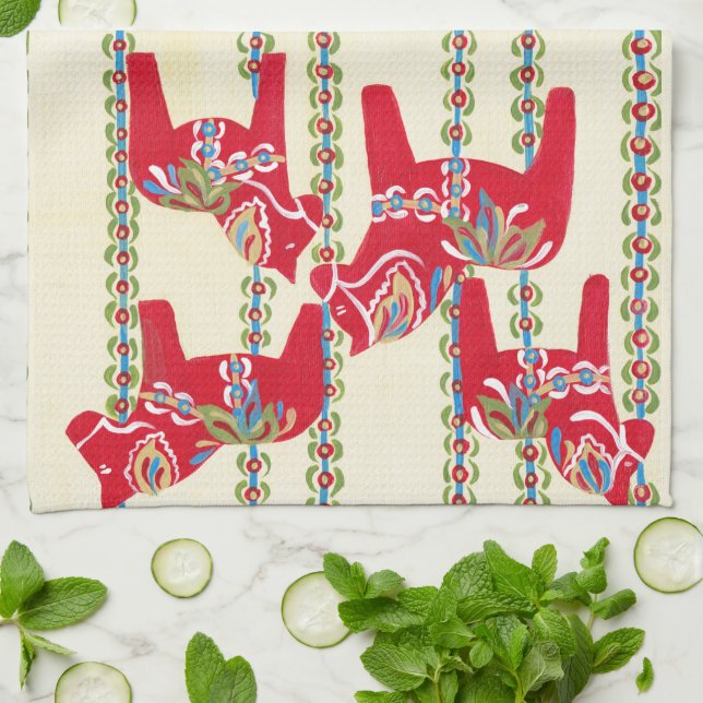 Serviette de cuisine Dala Horse (Plié)