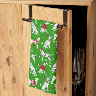 Serviette de cuisine dalmate de Noël