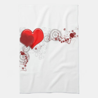 Serviette de cuisine d'arrière - plan de coeur