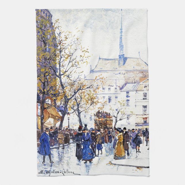 Serviette de cuisine d'art de scène de rue de (Vertical)