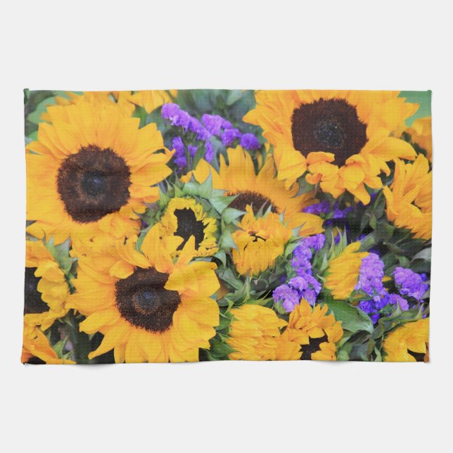 Serviette de cuisine de bouquet de tournesol (Horizontal)