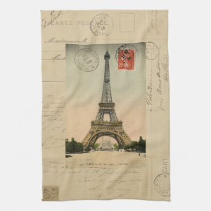 Serviette de cuisine de carte postale de Tour