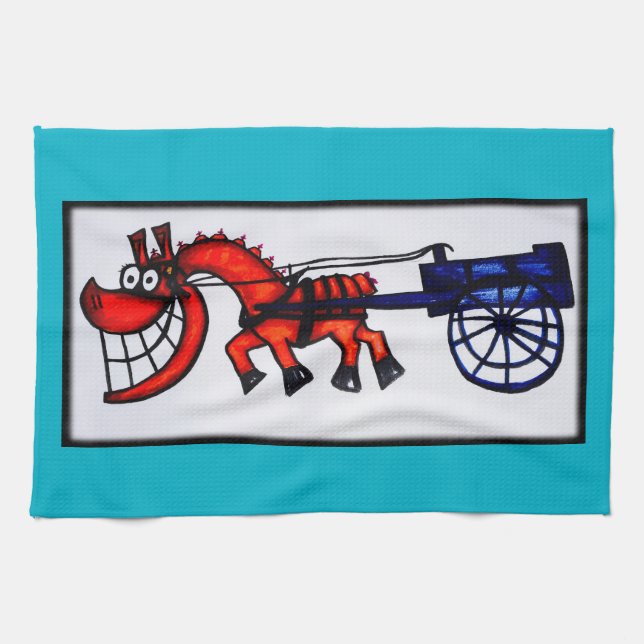 Serviette de cuisine de cheval de chariot de bande (Horizontal)