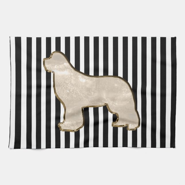 Serviette de cuisine de chien de Terre-Neuve (Horizontal)