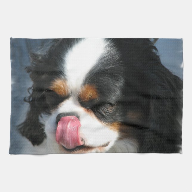 Serviette de cuisine de chien d'épagneul (Horizontal)