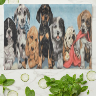 Serviette de cuisine de chiots