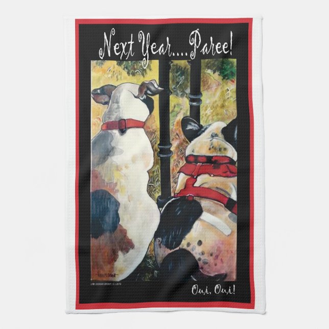 Serviette de cuisine de chiots de Paree (Vertical)