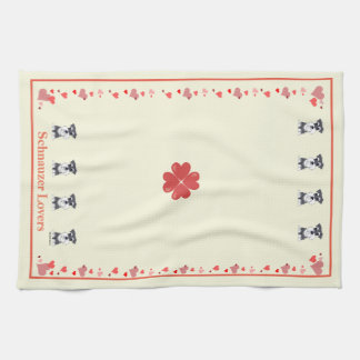 Serviette de cuisine de coeur de Schnauzer de