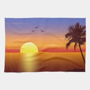 Serviette de cuisine de coucher du soleil