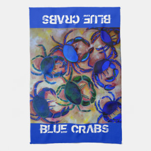 Serviette de cuisine de crabes bleus