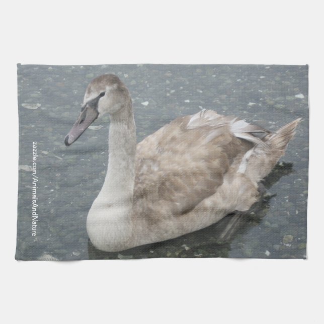 Serviette de cuisine de cygne (Horizontal)
