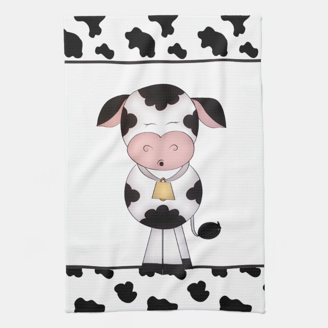 Serviette de cuisine de dessin animé de la vache c (Vertical)