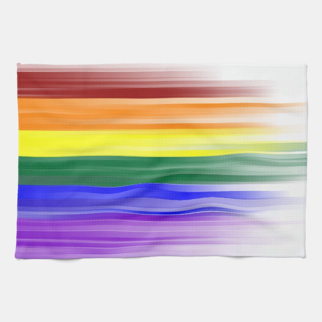 Serviette de cuisine de drapeau d'arc-en-ciel (Horizontal)