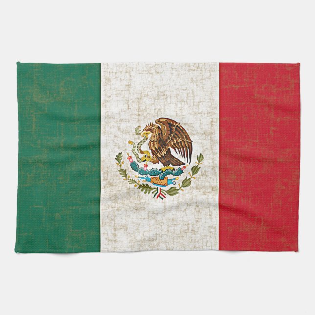 Serviette de cuisine de DRAPEAU MEXICAIN (Horizontal)