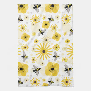 Serviette de cuisine de fleurs et de pois