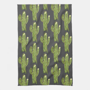 Serviette de cuisine de floraison de cactus de
