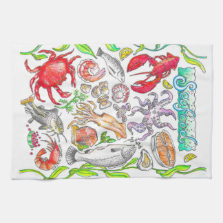 Serviette de cuisine de fruits de mer