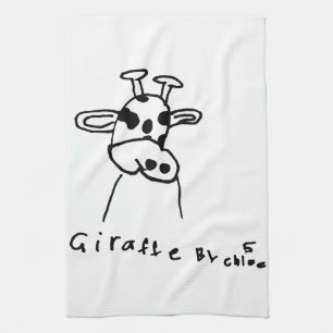Serviette de cuisine de girafe d'art d'enfants