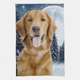Serviette de cuisine de golden retriever