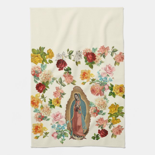 Serviette de cuisine de Guadalupe (blanc cassé) (Vertical)