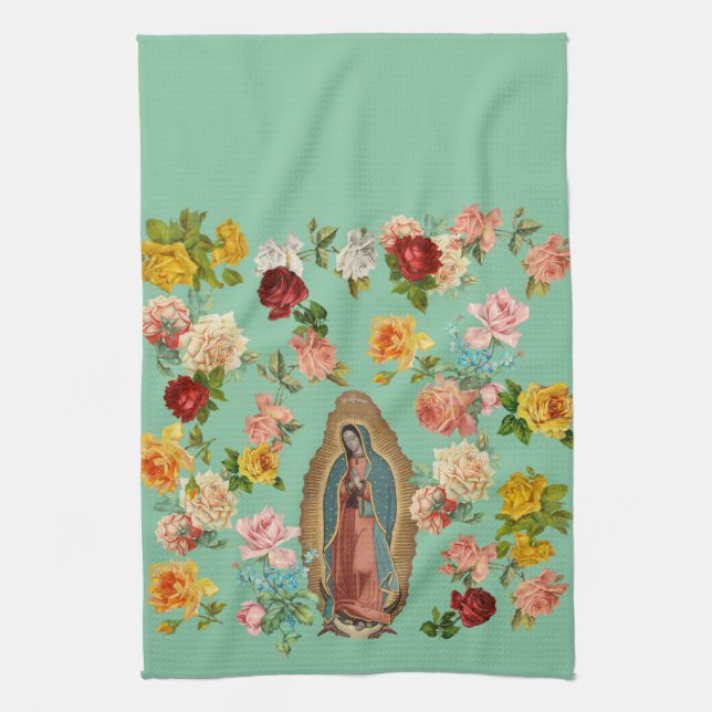 Serviette de cuisine de Guadalupe (menthe) (Vertical)