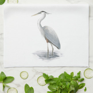 Serviette de cuisine de héron de grand bleu
