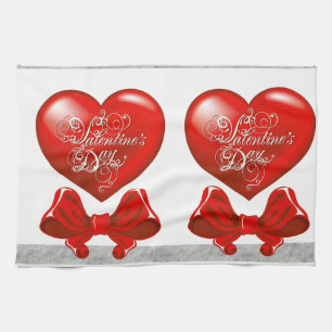 serviette de cuisine de la Saint-Valentin