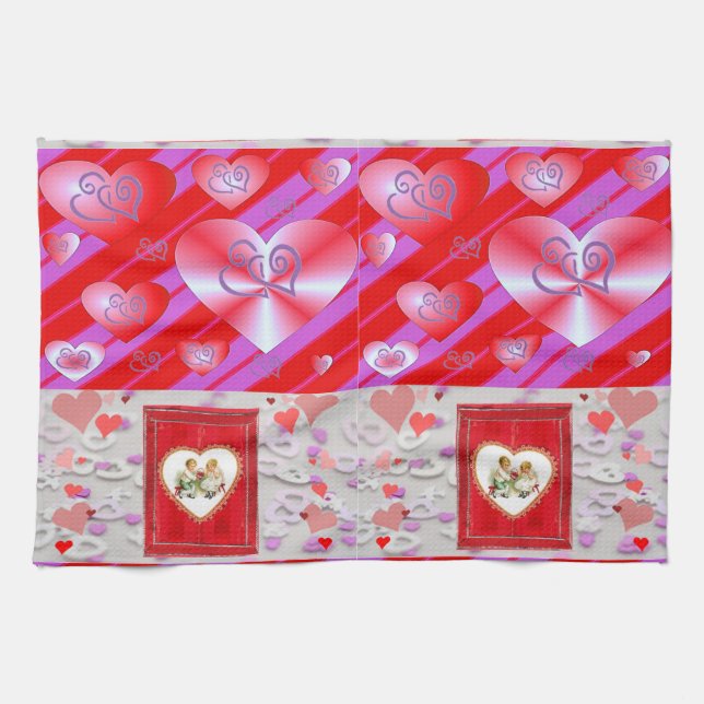 serviette de cuisine de la Saint-Valentin (Horizontal)