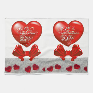 serviette de cuisine de la Saint-Valentin