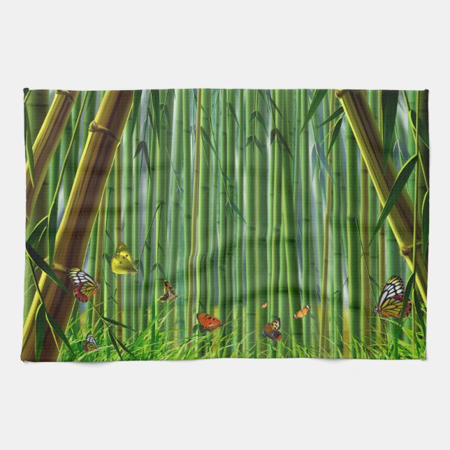 Serviette de cuisine de l'art 1 de bambou et de (Horizontal)