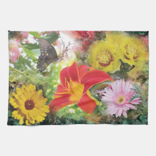 serviette de cuisine de montage de fleur