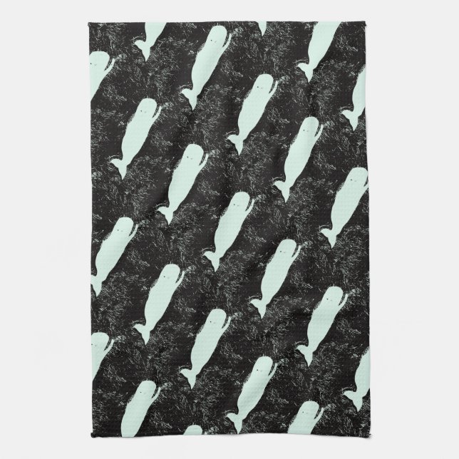 serviette de cuisine de natation de baleines (Vertical)