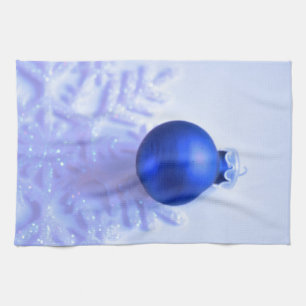Serviette de cuisine de Noël bleu