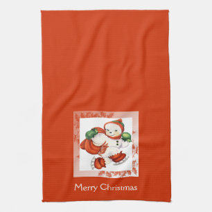 Serviette de cuisine de Noël vintage Snowman