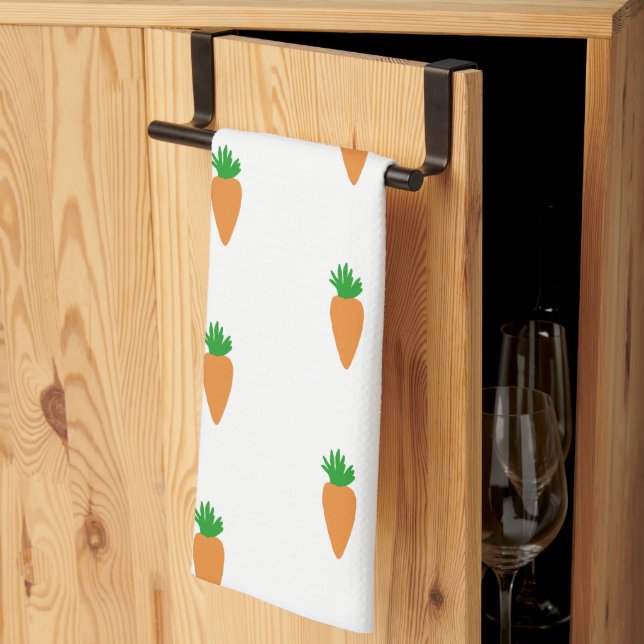 Serviette de cuisine de Pâques Carottes (Pliage en tiers)