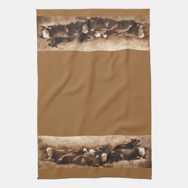 Serviette de cuisine de pile de vache (Vertical)
