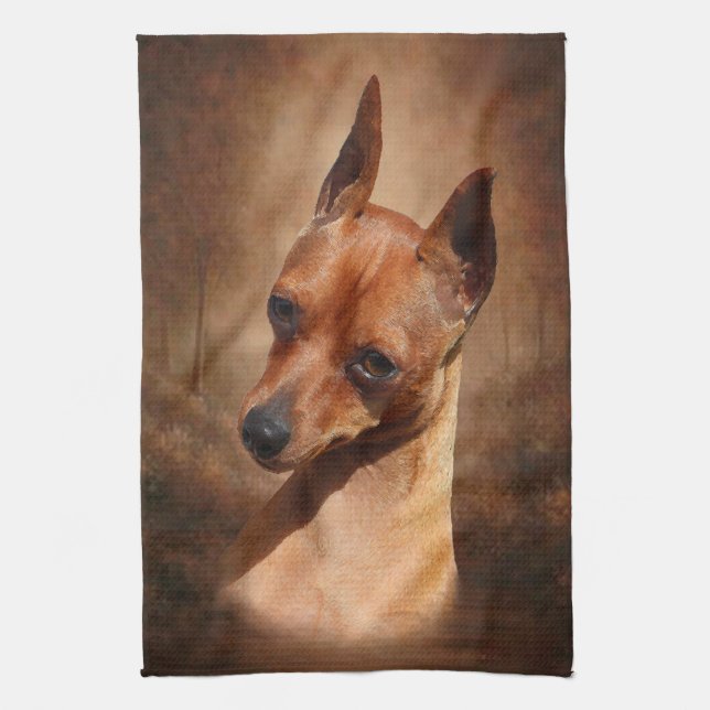 Serviette de cuisine de Pinscher miniature (Vertical)