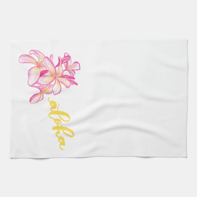 Serviette de cuisine de Plumeria Aloha (Horizontal)