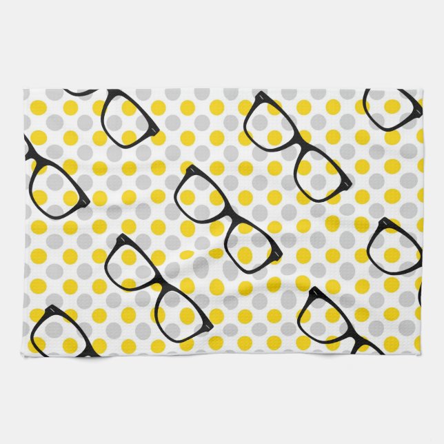 Serviette de cuisine de point de polka en verre de (Horizontal)