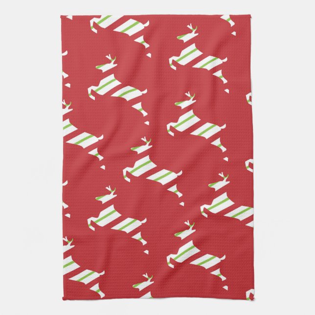 serviette de cuisine de rennes de noël (Vertical)