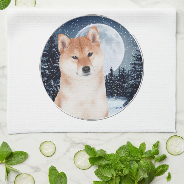 Serviette de cuisine de Shiba Inu (Plié)