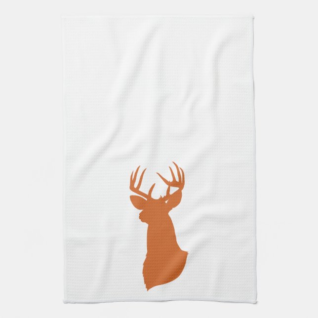 Serviette de cuisine de silhouette de cerfs (Vertical)