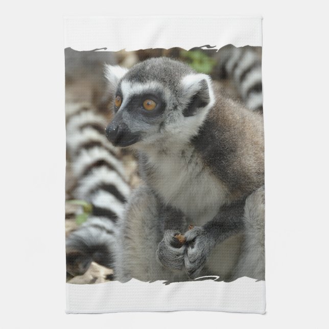 Serviette de cuisine de singe de lémur (Vertical)